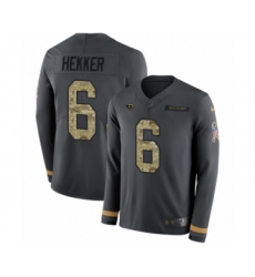 Youth Nike Los Angeles Rams #6 Johnny Hekker Limited Black Salute to Service Therma Long Sleeve NFL Jersey