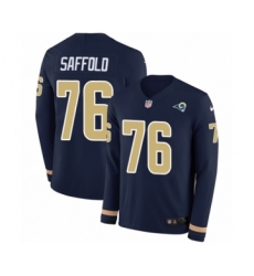 Youth Nike Los Angeles Rams #76 Rodger Saffold Limited Navy Blue Therma Long Sleeve NFL Jersey