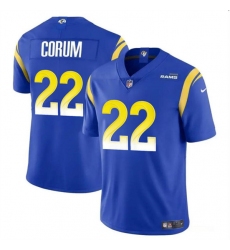 Men's Los Angeles Rams #22 Blake Corum Blue 2024 Draft Vapor Untouchable Football Stitched Jersey