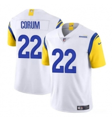 Men's Los Angeles Rams #22 Blake Corum White 2024 Draft Vapor Untouchable Football Stitched Jersey