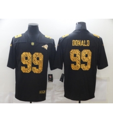 Men's Los Angeles Rams #99 Aaron Donald 2020 Black Leopard Print Fashion Limited Football Stitched Jersey