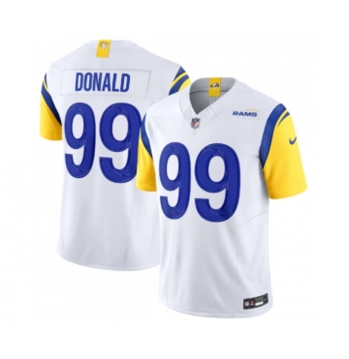 Men's Nike Los Angeles Rams #99 Aaron Donald White 2023 F.U.S.E. Vapor Untouchable Limited Stitched Jersey