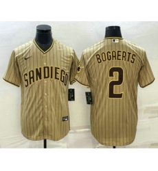 Men's San Diego Padres #2 Xander Bogaerts Grey With Cool Base Stitched Baseball Jersey