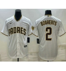Men's San Diego Padres #2 Xander Bogaerts White With Cool Base Stitched Baseball Jersey