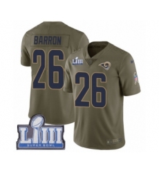 Men's Nike Los Angeles Rams #26 Mark Barron Limited Olive 2017 Salute to Service Super Bowl LIII Bound NFL Jersey