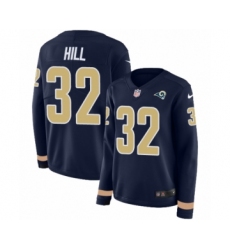 Women's Nike Los Angeles Rams #32 Troy Hill Limited Navy Blue Therma Long Sleeve NFL Jersey
