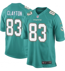 Youth Nike Miami Dolphins #83 Mark Clayton Game Aqua Green Team Color NFL Jersey