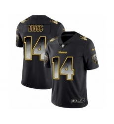 Men Minnesota Vikings #14 Stefon Diggs Black Smoke Fashion Limited Jersey