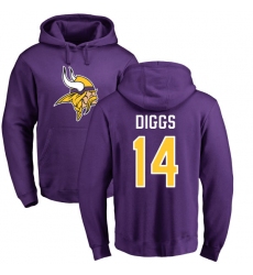 NFL Nike Minnesota Vikings #14 Stefon Diggs Purple Name & Number Logo Pullover Hoodie