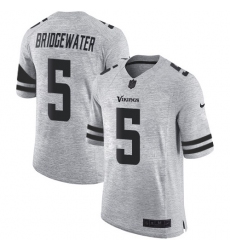 Men's Nike Minnesota Vikings #5 Teddy Bridgewater Limited Gray Gridiron II NFL Jersey