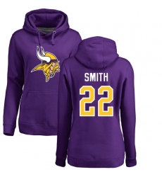 NFL Women's Nike Minnesota Vikings #22 Harrison Smith Purple Name & Number Logo Pullover Hoodie