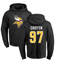 NFL Nike Minnesota Vikings #97 Everson Griffen Black Name & Number Logo Pullover Hoodie