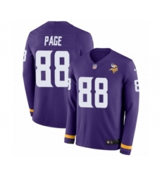 Men's Nike Minnesota Vikings #88 Alan Page Limited Purple Therma Long Sleeve NFL Jersey