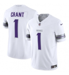 Men's Minnesota Vikings #1 Bud Grant White F.U.S.E. Winter Warrior Limited Football Stitched Jersey