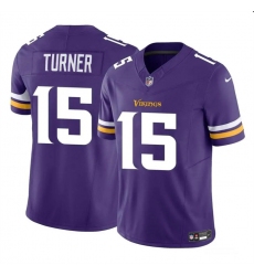 Men's Minnesota Vikings #15 Dallas Turner Purple 2024 Draft F.U.S.E. Vapor Untouchable Limited Football Stitched Jersey