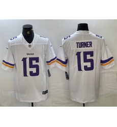 Men's Minnesota Vikings #15 Dallas Turner White 2024 Draft Vapor Untouchable Limited Football Stitched Jersey