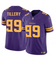 Men's Minnesota Vikings #99 Jerry Tillery Purple 2023 F.U.S.E. Color Rush Untouchable Limited Football Stitched Jersey