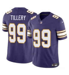 Men's Minnesota Vikings #99 Jerry Tillery Purple 2023 F.U.S.E. Throwback Vapor Untouchable Limited Football Stitched Jersey