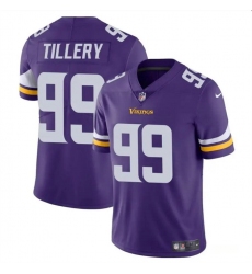 Men's Minnesota Vikings #99 Jerry Tillery Purple Vapor Untouchable Limited Football Stitched Jersey