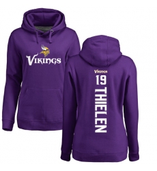 NFL Women's Nike Minnesota Vikings #19 Adam Thielen Purple Backer Pullover Hoodie