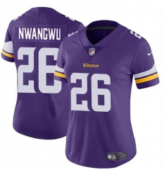 Women's Minnesota Vikings #26 Kene Nwangwu Purple Vapor Untouchable Limited Jersey(Run Small)