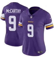 Women's Minnesota Vikings #9 J.J. McCarthy Purple 2024 Draft Vapor Football Stitched Jersey