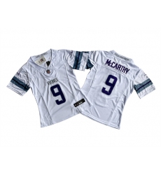 Women's Minnesota Vikings #9 J.J. McCarthy White 2024 F.U.S.E. Winter Warrior Limited Jersey