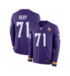 Youth Nike Minnesota Vikings #71 Riley Reiff Limited Purple Therma Long Sleeve NFL Jersey