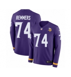 Men's Nike Minnesota Vikings #74 Mike Remmers Limited Purple Therma Long Sleeve NFL Jersey