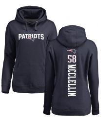 NFL Women's Nike New England Patriots #58 Shea McClellin Navy Blue Backer Pullover Hoodie