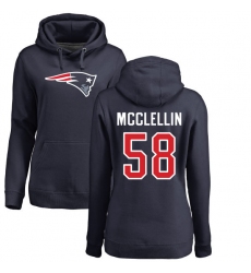 NFL Women's Nike New England Patriots #58 Shea McClellin Navy Blue Name & Number Logo Pullover Hoodie