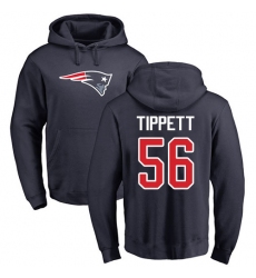 NFL Nike New England Patriots #56 Andre Tippett Navy Blue Name & Number Logo Pullover Hoodie