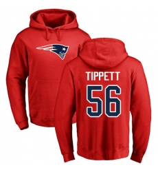 NFL Nike New England Patriots #56 Andre Tippett Red Name & Number Logo Pullover Hoodie