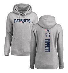 NFL Women's Nike New England Patriots #56 Andre Tippett Ash Backer Pullover Hoodie