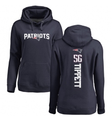 NFL Women's Nike New England Patriots #56 Andre Tippett Navy Blue Backer Pullover Hoodie