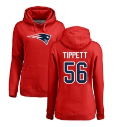 NFL Women's Nike New England Patriots #56 Andre Tippett Red Name & Number Logo Pullover Hoodie