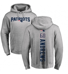 NFL Nike New England Patriots #60 David Andrews Ash Backer Pullover Hoodie