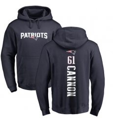 NFL Nike New England Patriots #61 Marcus Cannon Navy Blue Backer Pullover Hoodie