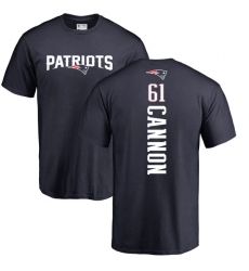 NFL Nike New England Patriots #61 Marcus Cannon Navy Blue Backer T-Shirt