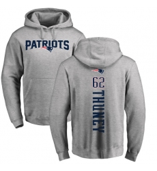 NFL Nike New England Patriots #62 Joe Thuney Ash Backer Pullover Hoodie