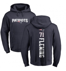 NFL Nike New England Patriots #71 Cameron Fleming Navy Blue Backer Pullover Hoodie