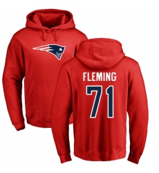 NFL Nike New England Patriots #71 Cameron Fleming Red Name & Number Logo Pullover Hoodie