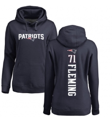 NFL Women's Nike New England Patriots #71 Cameron Fleming Navy Blue Backer Pullover Hoodie