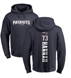 NFL Nike New England Patriots #73 John Hannah Navy Blue Backer Pullover Hoodie