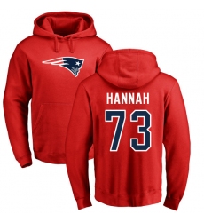 NFL Nike New England Patriots #73 John Hannah Red Name & Number Logo Pullover Hoodie