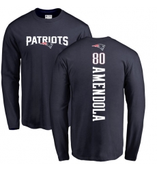 NFL Nike New England Patriots #80 Danny Amendola Navy Blue Backer Long Sleeve T-Shirt