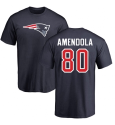 NFL Nike New England Patriots #80 Danny Amendola Navy Blue Name & Number Logo T-Shirt