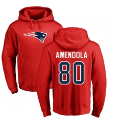 NFL Nike New England Patriots #80 Danny Amendola Red Name & Number Logo Pullover Hoodie