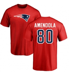 NFL Nike New England Patriots #80 Danny Amendola Red Name & Number Logo T-Shirt