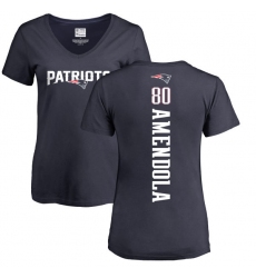 NFL Women's Nike New England Patriots #80 Danny Amendola Navy Blue Backer T-Shirt